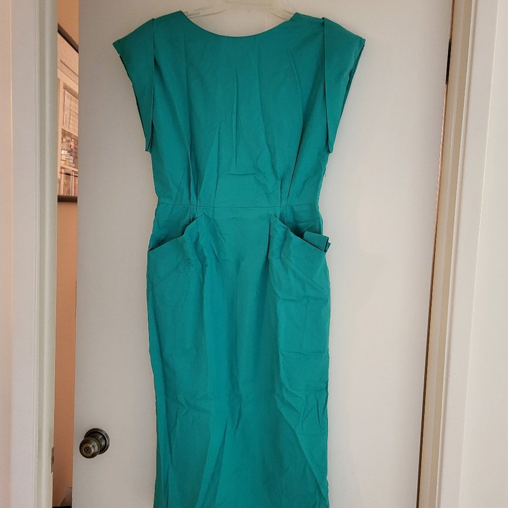 Vintage Green 100% Cotton Dress Made in Italy
